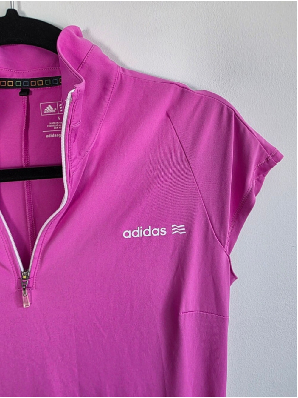 Adidas Golf Pink Zip Front Athletic Dress Womens Size 4 Sleeveless Performance - Picture 4 of 8